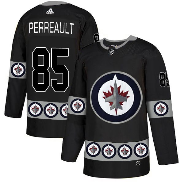 Men Winnipeg Jets #85 Perreault Black Adidas Fashion NHL Jersey